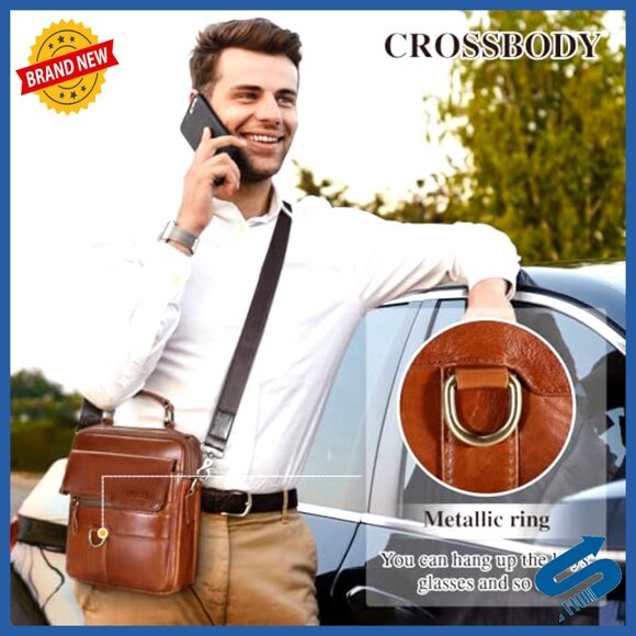 Leather Messenger Bags for Men & Women | Laptop — Classy  Genuine Leather Messenger Bag for Men, Crossbody Shoulder Bag with Multiple